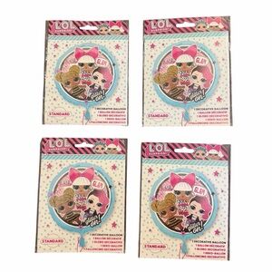 L.O.L. Surprise! Pink and Turquoise Character Party Balloons - 4 Pack